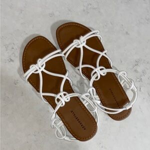 Aeropostale White and Brown Sandals